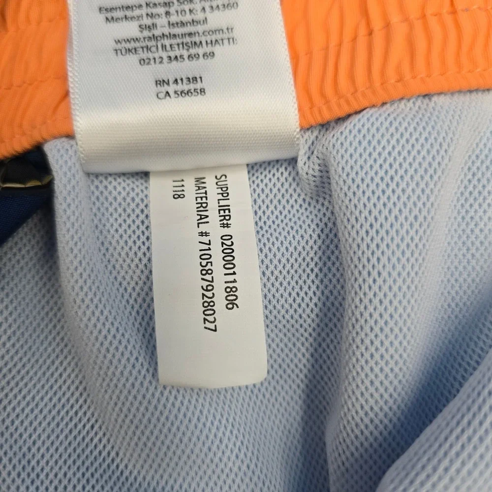Polo Ralph Lauren Swim‎ Trunks XL Mens Blue Orange Traveler Cargo Board Shorts